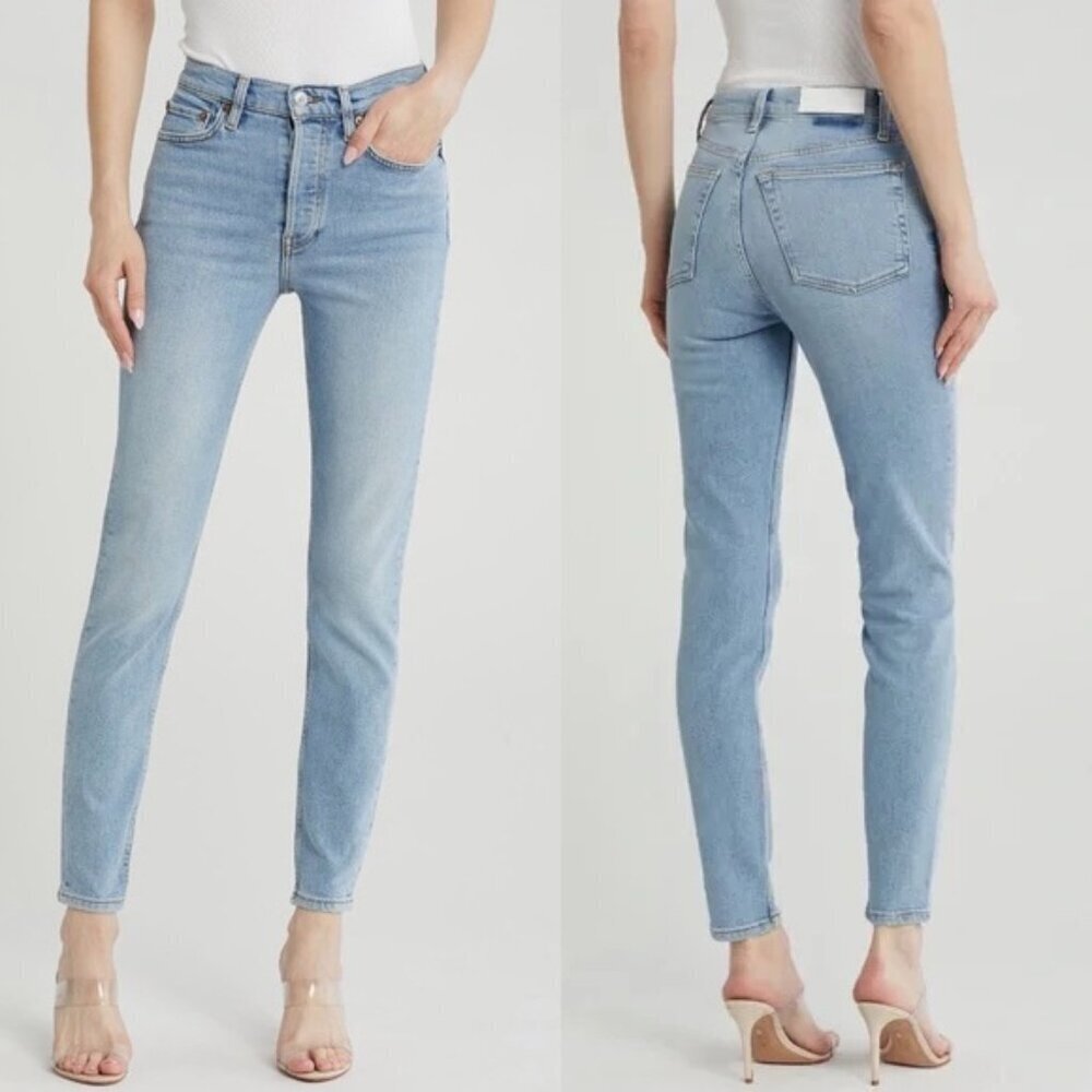 NWT New $275 RE/DONE High Rise Skinny Mid 90s Wash Jeans Size 25